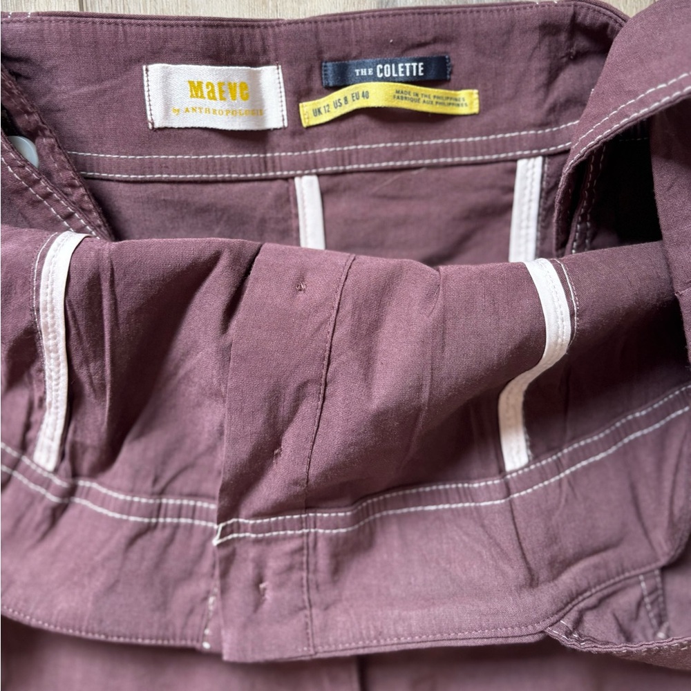 Maeve Brown Wide-Leg Jumpsuit with Contrast Stitching - Picture 11 of 13